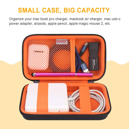 Buy BOVKE PU Hard Travel Case for MacBook Air Pro Power Adapter Apple MagSafe 2 USB-C Charger - Extra Room Storage in India