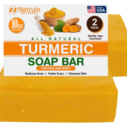 Natrulo Turmeric Skin Brightening Soap Bar for Face & Body, 5oz