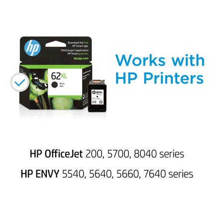 buy HP 62XL Black High-yield Ink | Works with HP ENVY 5540, 5640, 5660, 7640 Series, HP OfficeJet 57 in India.