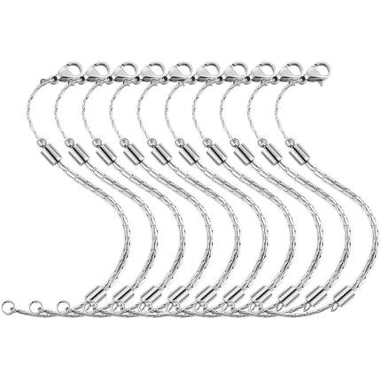 Stainless Steel Necklace Extender Chain Adjustable Silver Necklace Chain Extender with Lobster Clasp for Necklace Bracelet Jewelry Making(5 Pcs)