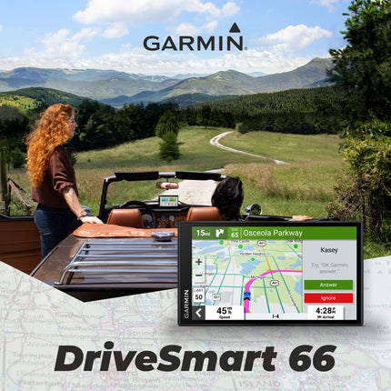 buy Wearable4U - Garmin DriveSmart 66, 6-inch Car GPS Navigator with Bright, Crisp High-Res Maps and Voice Assist Power Pack Bundle in India