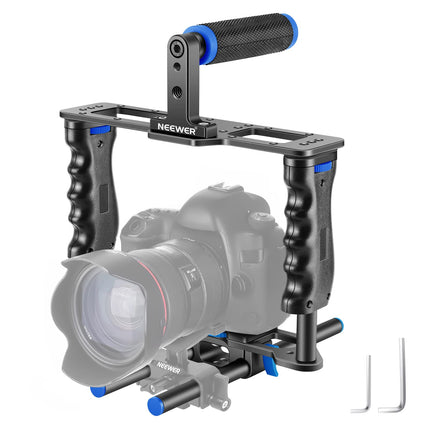 buy NEEWER Camera Video Cage Film Movie Making Kit, Aluminum Alloy with Top Handle, Dual Hand Grip, Two in India