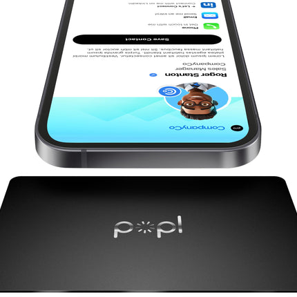 Popl Metal Digital Business Card - Smart NFC Networking Card - Tap to Share - iPhone & Android (Metal Black)