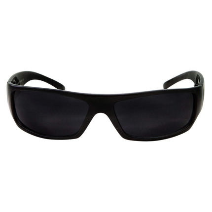 grinderPUNCH Mens Black Super Dark Sunglasses - Slim Wrap Around Gangster Style