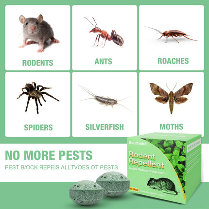 Mouse Rodent Repellent, 24Pcs Peppermint Oil Moth Balls for Rats Mice Deterrent, Safety for Humans & Pets, Pest Control Pouches for Roaches, Ant, Bugs, Spiders, Rats, Insect Defense for House
