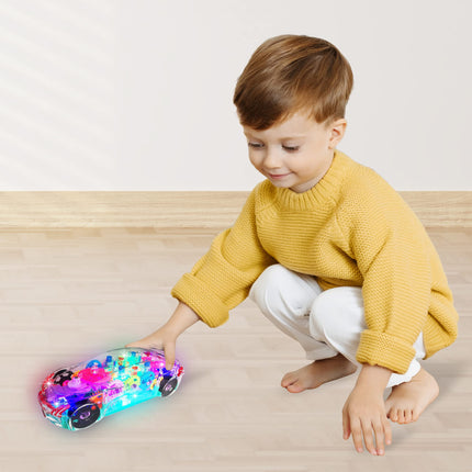 buy ArtCreativity Light Up Transparent Sensory Car Toy for Kids, 1PC, Bump and Go Toy Car with Colorful in India