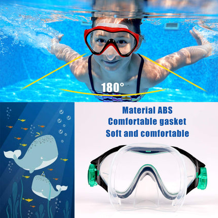 buy FPXNB Kids Swim Mask, Swimming Goggles with Nose Cover, Snorkel Mask Diving Mask for Scuba Snorkeling in India