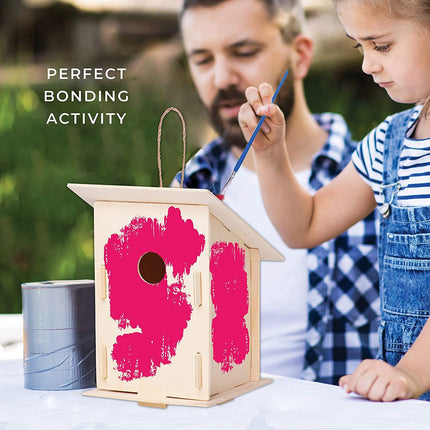 Buy Neliblu 12 DIY Wooden Birdhouses - Creative Arts and Crafts Set for Kids and Adults - Unfinished Wood in India