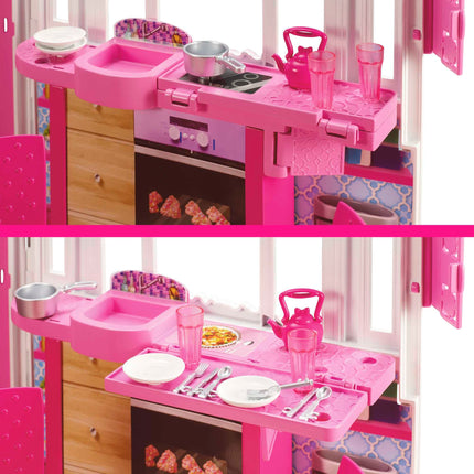 Barbie Doll House, Glam Getaway Portable House Playset with Carry Handle & 20+ Accessories Including Furniture & Décor