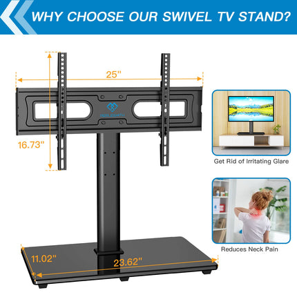 Buy PERLESMITH Swivel Universal TV Stand Mount for 32-80 Inch TVs in India