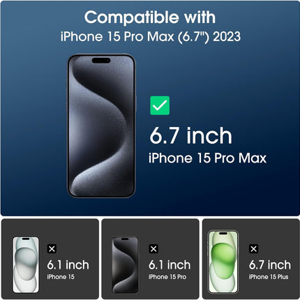 amFilm 3 Pack Magnetic OneTouch iPhone 15 Pro Max 6.7" Screen Protector [Eco Friendly & Reduce Plastic] [Indestructible Ultra 9H Tempered Glass] [30 seconds Auto-Alignment & Ultra Fast Installation]