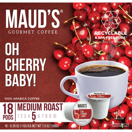 Buy Maud's Cherry Flavored Coffee (Oh Cherry Baby!), 18ct. Solar Energy Produced Recyclable Single S. in India