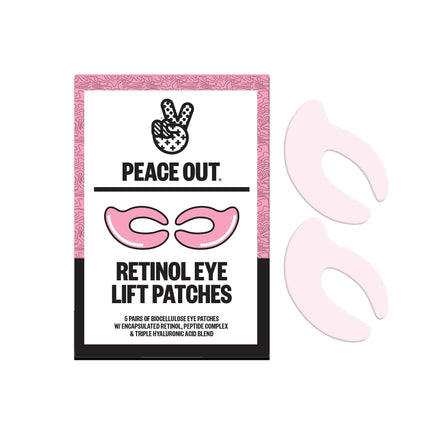 Peace Out Retinol Eye Lift Patches to Lift, Firm and Revitalize Tired Eyes, 360° Coverage Targets Fine Lines & Wrinkles, 5 Pack