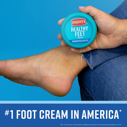 O'Keeffe's for Healthy Feet Foot Cream, Guaranteed Relief for Extremely Dry, Cracked Feet, Instantly Boosts Moisture Levels, 6.4 Ounce Jar, Value Size, (Pack of 2)