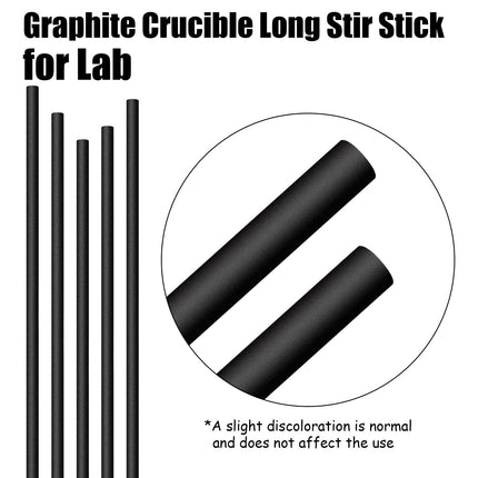 Graphite Stir Rod Stick Crucible Stir Rod Long Carbon Stirring Rod Graphite Crucible Stir Stick for Melting Casting Refining Gold Silver Copper, 12 Inch Length, 5/16 Inch Diameter (3 Pieces)