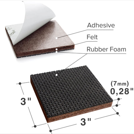 Buy X-PROTECTOR Non Slip Furniture Pads 12 Premium Furniture Grippers 3 Inch in India.