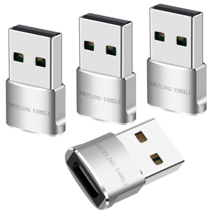 COUPLING USMILE USB Male to USB C Adapter 4 Packs,USB to Type C Super Fast Charging/Transfer and OTG Function. Compatible with iPhone15 14 13 Plus Pro Max,iPad Pro Air 4 Mini 6 Almost USB Devices