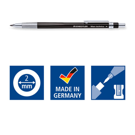 Buy STAEDTLER 780 C BKP6 Mars Technico Mechanical Pencil with HB Lead and Eraser,Black in India India