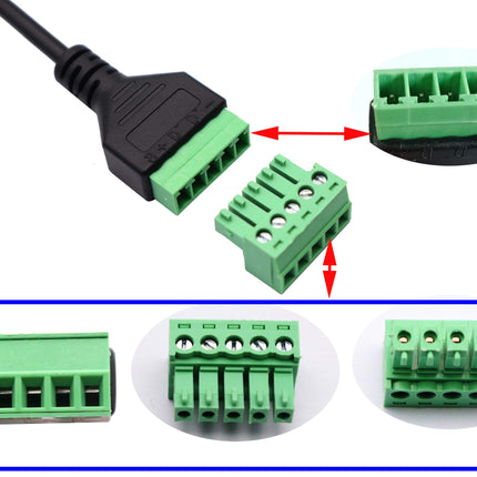buy zdyCGTime USB 2.0 A Screw Terminal Block Connector Cable USB 2.0 A Male Plug to 5 Pin/Way Female Bol in India