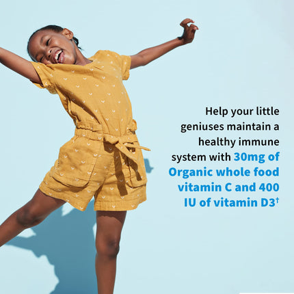 Garden of Life Dr. Formulated Probiotics Organic Kids+ Plus Vitamin C & D - Berry Cherry - Gluten, Dairy & Soy Free Immune & Digestive Health Supplement, No Added Sugar, 30 Chewables (Shelf Stable)