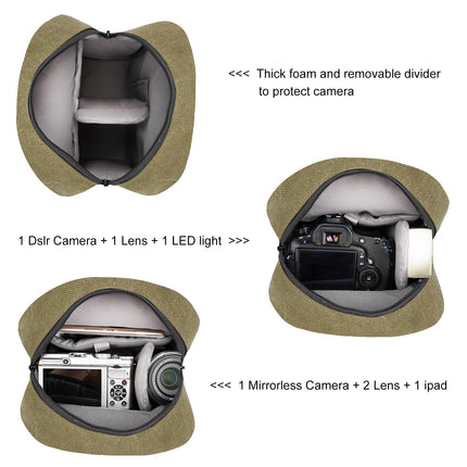 TULLIO Small Camera Bag for Photographer Canvas Sling Bag Purse Waterproof Dslr Bag Compatible with Nikon Sony for Men and Women