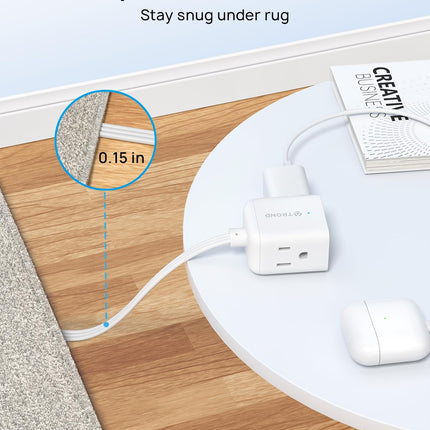 Buy TROND Flat Extension Cord 6 Feet - Right Angled Plug Power Strip in India