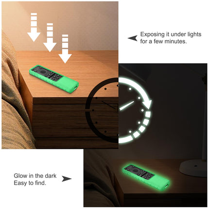 Fintie Case for Samsung Smart Solar Cell Remote 2024 2023 TM2360F / TM2361F / TM2360E / TM2361E BN59-01436A BN59-01432A BN59-01432J, Light Weight Anti Slip Shockproof Silicone Cover, Green Glow