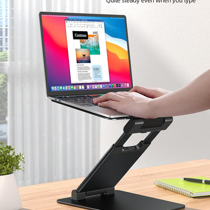 Buy Nulaxy Laptop Stand for Desk, Ergonomic Sit to Stand Laptop Holder Convertor, Adjustable Height from 1.2" to 20", Supports up to 22lbs, Compatible with All Laptops Computer Tablets 10-17" - Black in India.