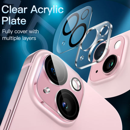 JETech Camera Lens Protector for iPhone 15 6.1-Inch and iPhone 15 Plus 6.7-Inch, 9H Tempered Glass, Anti-Scratch, Case Friendly, Does Not Affect Night Shots, HD Clear, 3-Pack