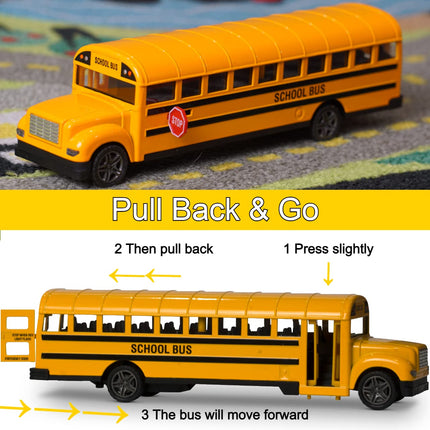 Buy ArtCreativity Yellow School Bus Toy for Kids - 8.5 Inch Pull Back Car with Cool Opening Doors and Ru in India.