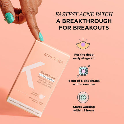 buy ZitSticka Extra Strength Killa Acne Patches for Face - World's Most Potent Pimple Patch with Fast-Acting Ingredients in India.