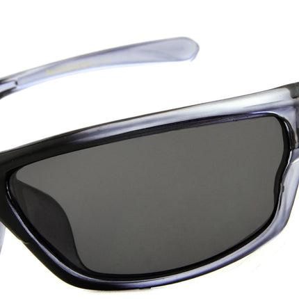 Nitrogen Men's Rectangular Sports Wrap 65mm Polarized Sunglasses, Clear, Regular