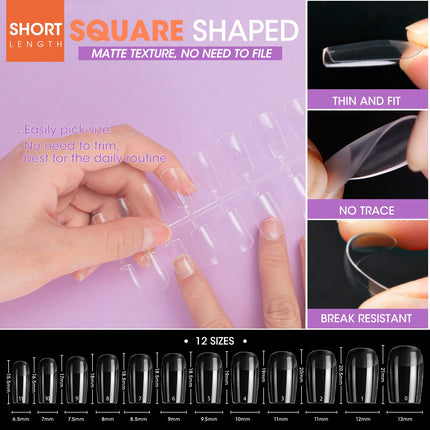 Buy Gellen Nail Tips And Glue Gel Kit, Acrylic Nail Kit With 504Pcs Short Square Fake Nails, U V LED Nail Lamp in India