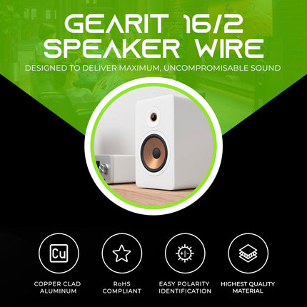 Buy 16AWG Speaker Wire, GearIT Pro Series 16 Gauge Speaker Wire Cable (500 Feet / 152.4 Meters) Great Use for Home Theater Speakers and Car Speakers, Black in India.