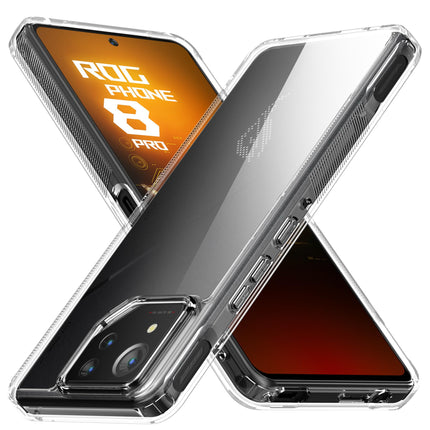 Foluu Slim Fit Case for Asus ROG Phone 8/8 Pro - Transparent Hard PC Back & Soft TPU Bumper, Shockproof Protective Case for Asus ROG Phone 8/8 Pro 2024 (Clear)