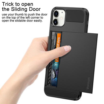 buy Vofolen Compatible with iPhone 12 Mini Case 5G Wallet Cover Credit Card Holder Slot Sliding Door Hidden in India