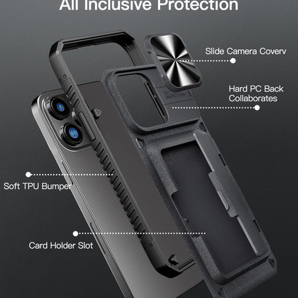 Buy ATATOO Wallet Case for iPhone 14 Pro Max with Card Holder, Sliding Camera Cover, Military Grade Prot. in India