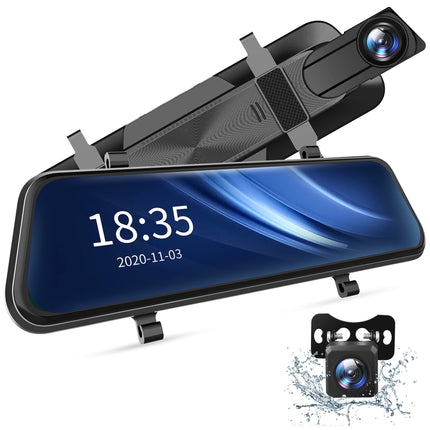 Buy 2.5K Mirror Dash Cam Waterproof Backup Camera Car Dash Camera with 10" Touch Screen in India