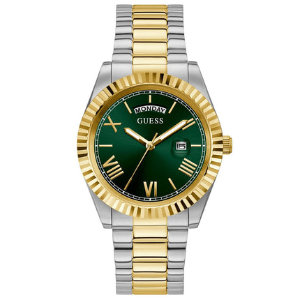 Buy GUESS Men's 42mm Watch - Two-Tone Strap Green Dial Two-Tone Case in India India