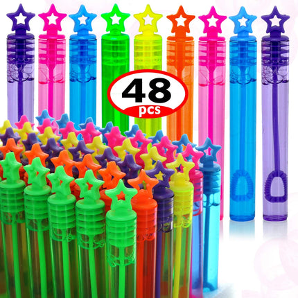 buy GIFTEXPRESS Bubble Wands Party Favors - 48 Pack Mini 4.25" Tall Assorted Color Star Bubble Sticks - in india