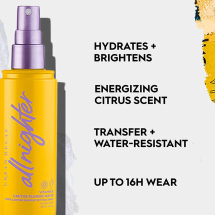 URBAN DECAY All Nighter Vitamin C Long-Lasting Makeup Setting Spray - Award-Winning Makeup Finishing Spray - Lasts Up To 16 Hours - Non-Drying Formula for All Skin Types - 4.0 fl oz
