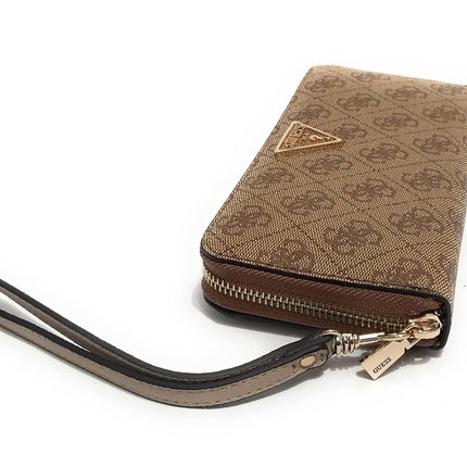 Buy GUESS Laurel Large Zip Around Wallet, Latte Logo in India India