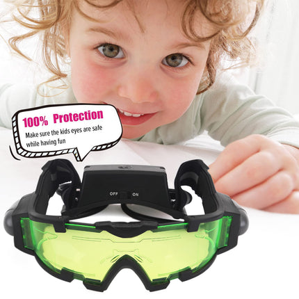 AGM Kids Night Vision Goggles, Adjustable Spy Gear Night Mission Goggles with Flip-Out Lights Green Lens