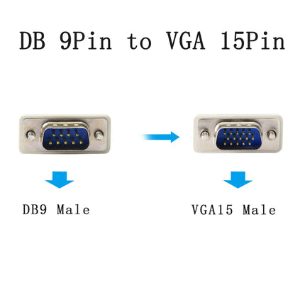 4.5 Feet DB 9 Pin Male to VGA 15 Pin Male Adapter Cable, RS232 to VGA Conversion Cable, YOUCHENG， for Computer,Printers, Scanners