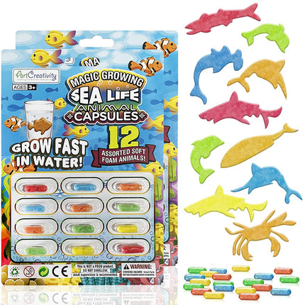 buy ArtCreativity Magic Growing Sea Life Animal Capsules, 2 Packs with 12 Expanding Animal Capsules Each in India