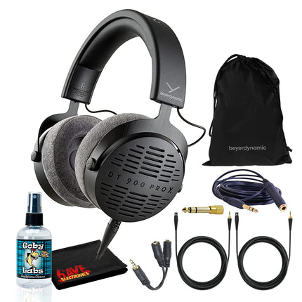 buy Beyerdynamic DT 900 Pro X Open-Back Studio Headphones Bundle with Detachable Cable, Headphone Splitter, Extension Cable, and 6AVE Headphone Cleaning Kit in India