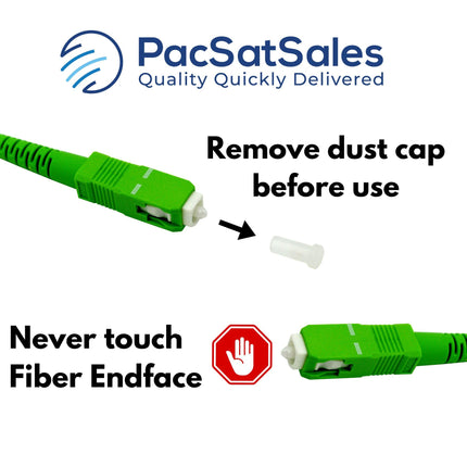 PacSatSales - Fiber Optic Internet Cable - 3ft / 1M SC/APC to SC/APC Single Mode Fiber Optic Cable att & Connector. Replacement Fiber Patch Cable/Fiber Optic Cable extender