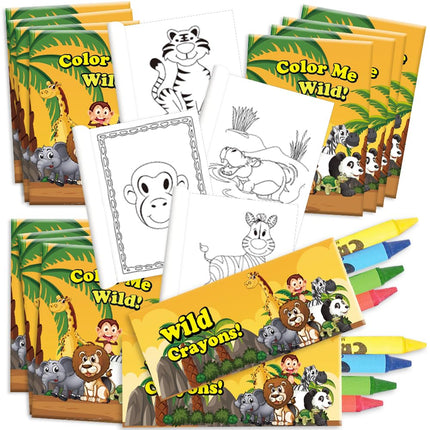 buy ArtCreativity Zoo Animal Mini Coloring Book Kit (12 Sets) Each Set Includes 1 Small Color Book and 4 in India