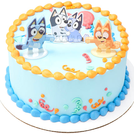 buy DecoSet Bluey Dance Mode Cake Toppers, 3 Piece Cake Decoration With Bluey And Bingo Figurines and Mu in India