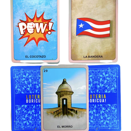 SJ Entertainment Puerto Rico Bingo Loteria Boricua - Millennial Bilingual Puerto Rican Game - Bingo Twist with PR Cards - Party Game with Translation
